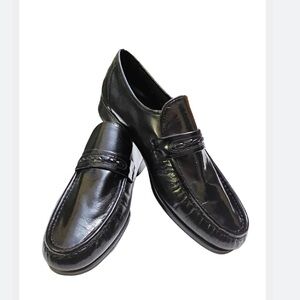 New Florsheim Black Leather Loafers for Men Sz 7.5